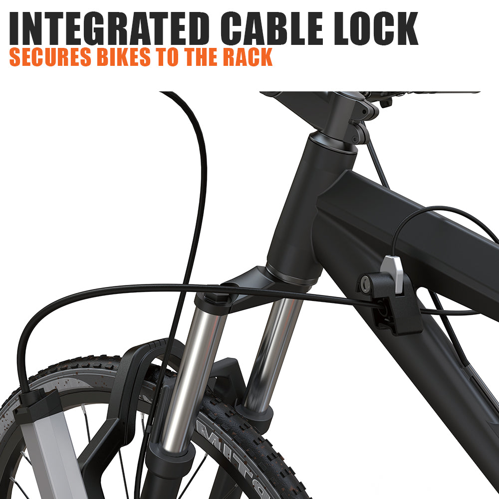 Integrated Cable Lock Secures Bikes to Rack