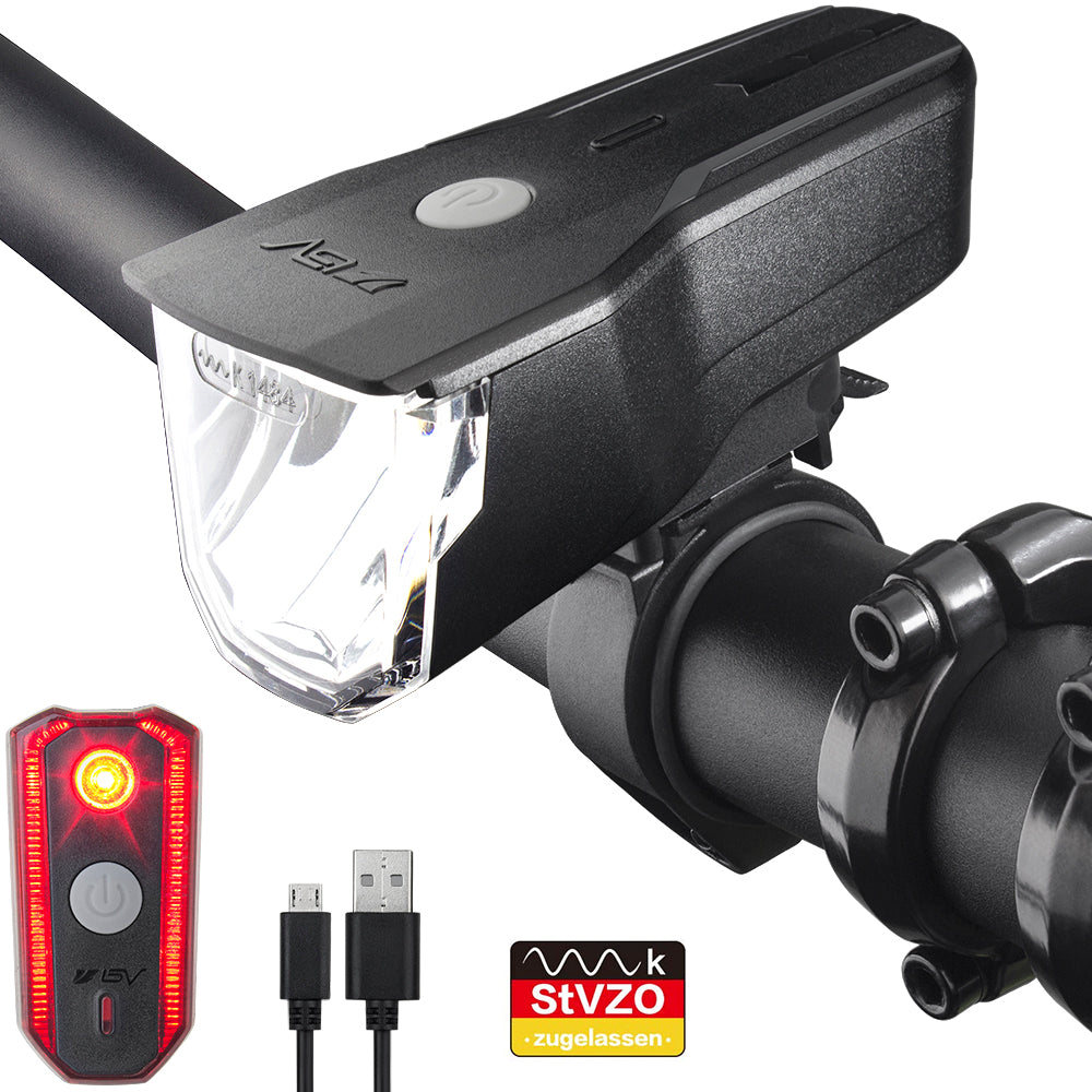 BV Rechargeable Bike Light Set, German StVZO Approved