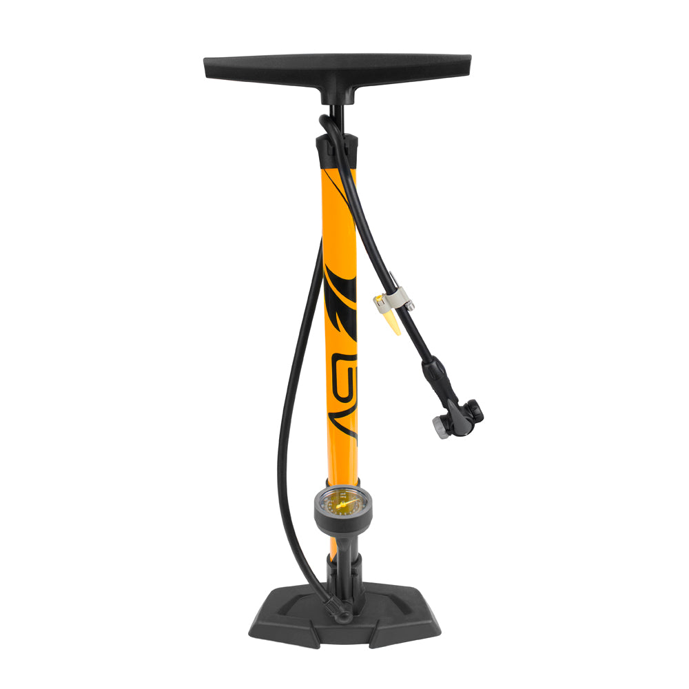 BV Bike Floor Pump with Gauge 160 PSI Clever Twin Valve Compatible with Presta & Schrader BV-GF55E