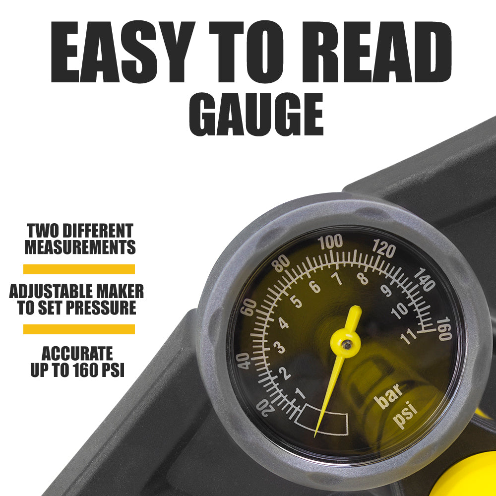 Bicycle Floor Pump Gauge Close Up View