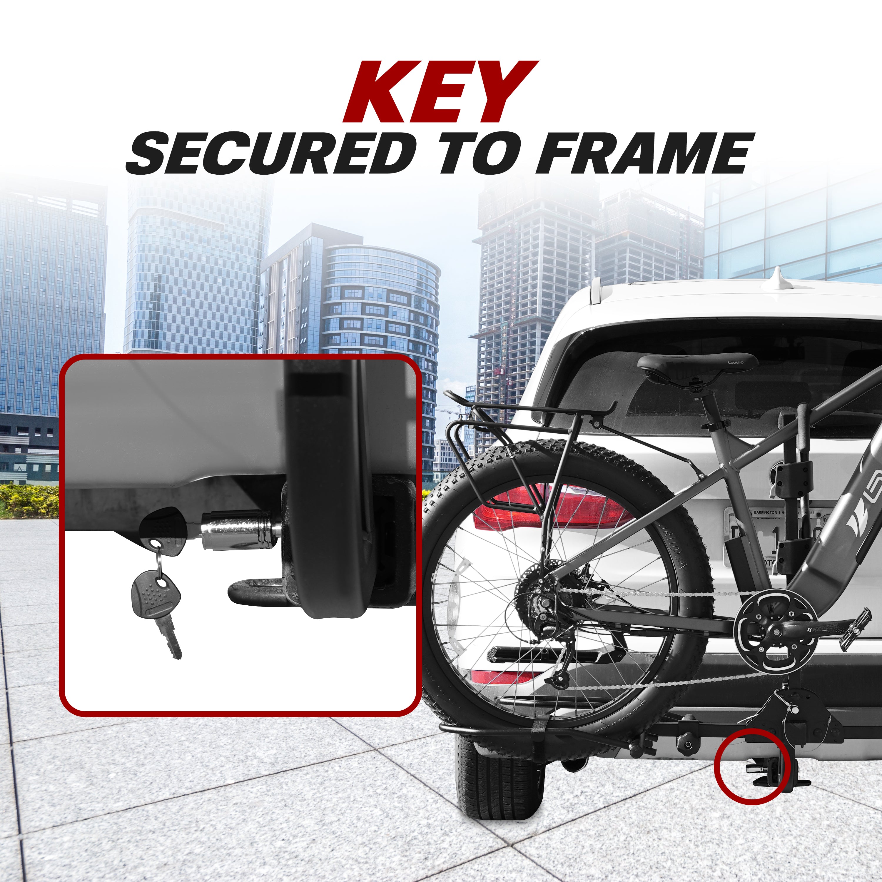 BV Bike Bicycle Hitch Mount Rack Carrier For Car Truck Suv For Standard Bikes E Bike Fat Tire Bikes Tray Style Smart Tilting Design Standard Tire 2 Bike