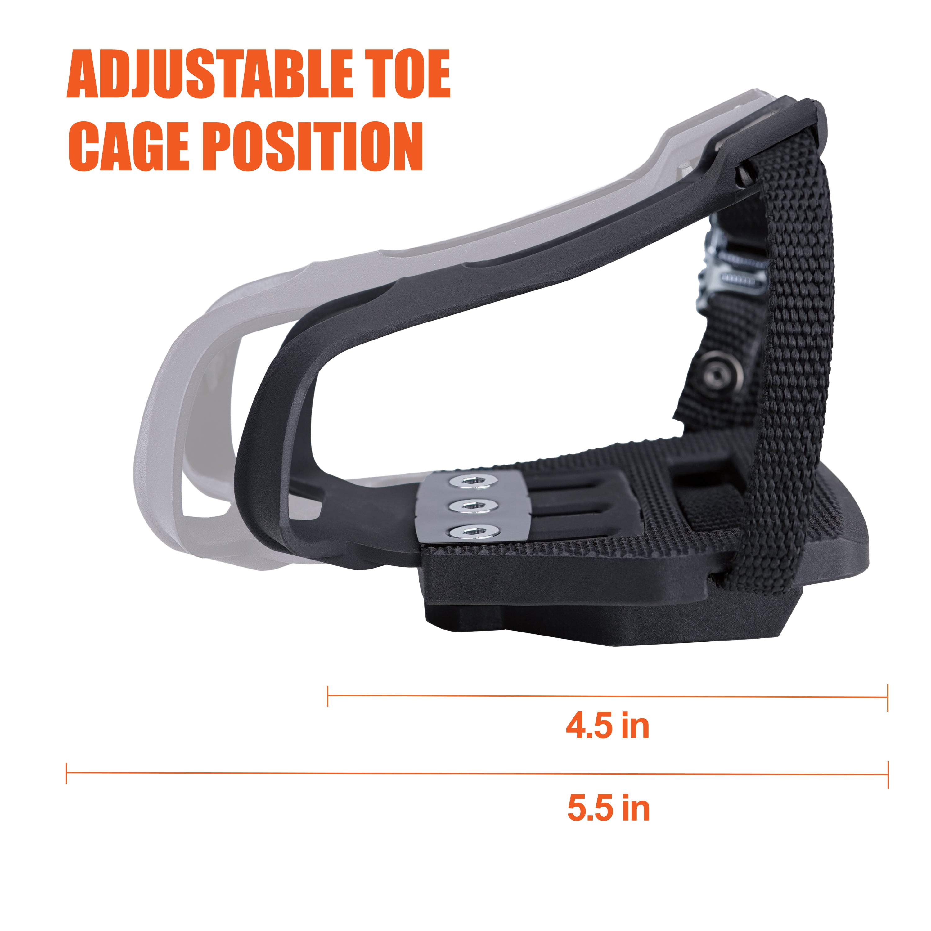 bike pedal toe clips BV Bike Pedals Shimano SPD/Look Delta Compatible 9/16'' with Toe Clips - Peloton Pedals for Regular Shoes - Toe Cages for Peloton Bike