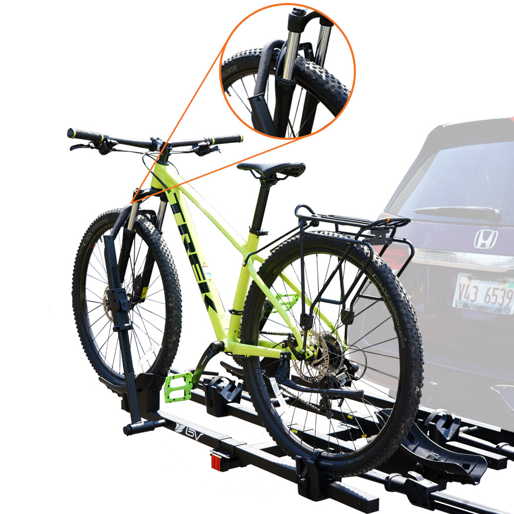 4 Bike Hitch Mount Rack - Wheel Securing Mechanism