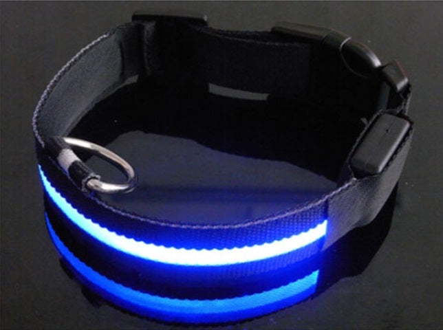 BV LED Dog Collar Safety Adjustable Nylon Pet Collar