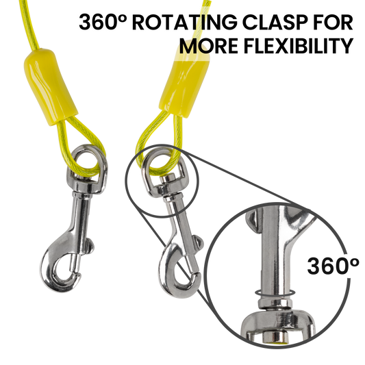 BV Pet Small Tie Out Cable - 360 Degree Rotating Clasp