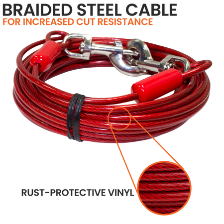 Rust Protective Vinyl around Braided Cable with Added Cut Resistance