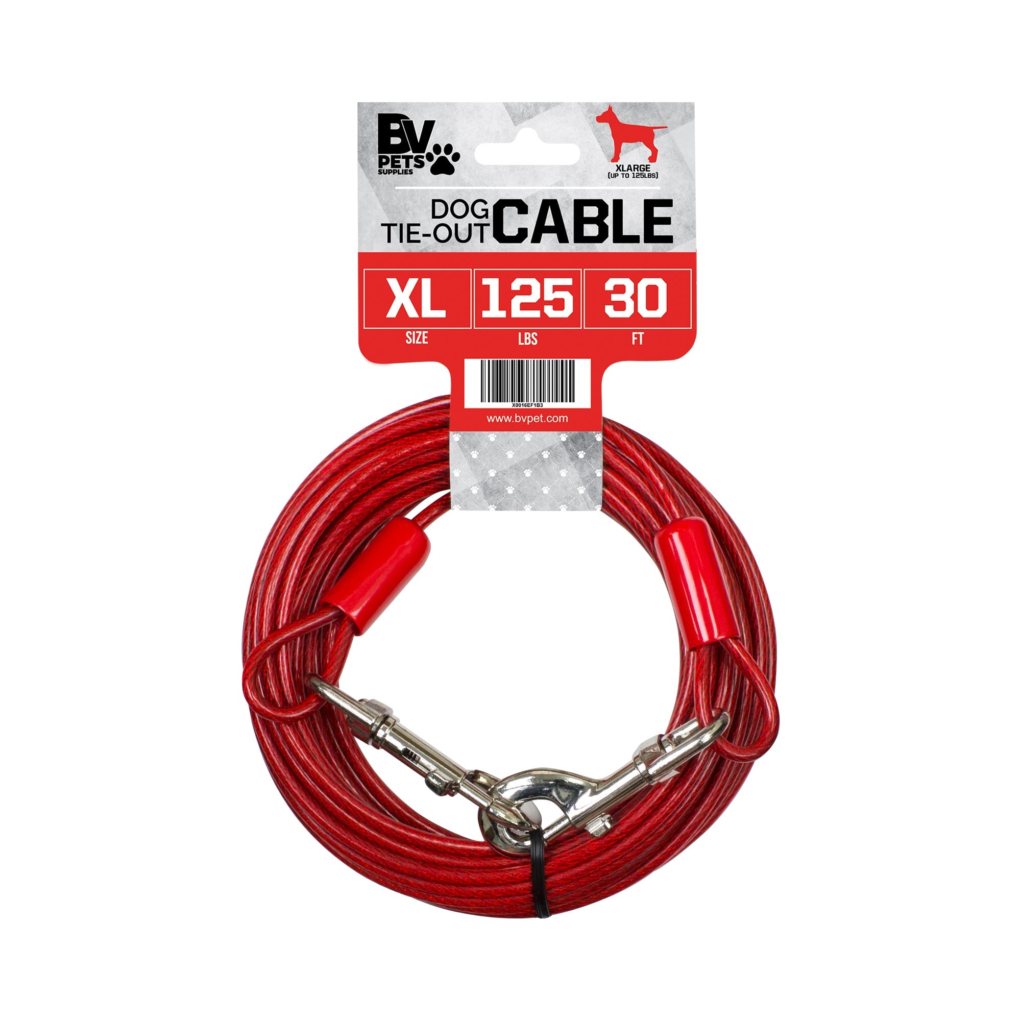 BV Pet Extra-Large Tie Out Cable - for Dogs Up to 125Lb - 30ft