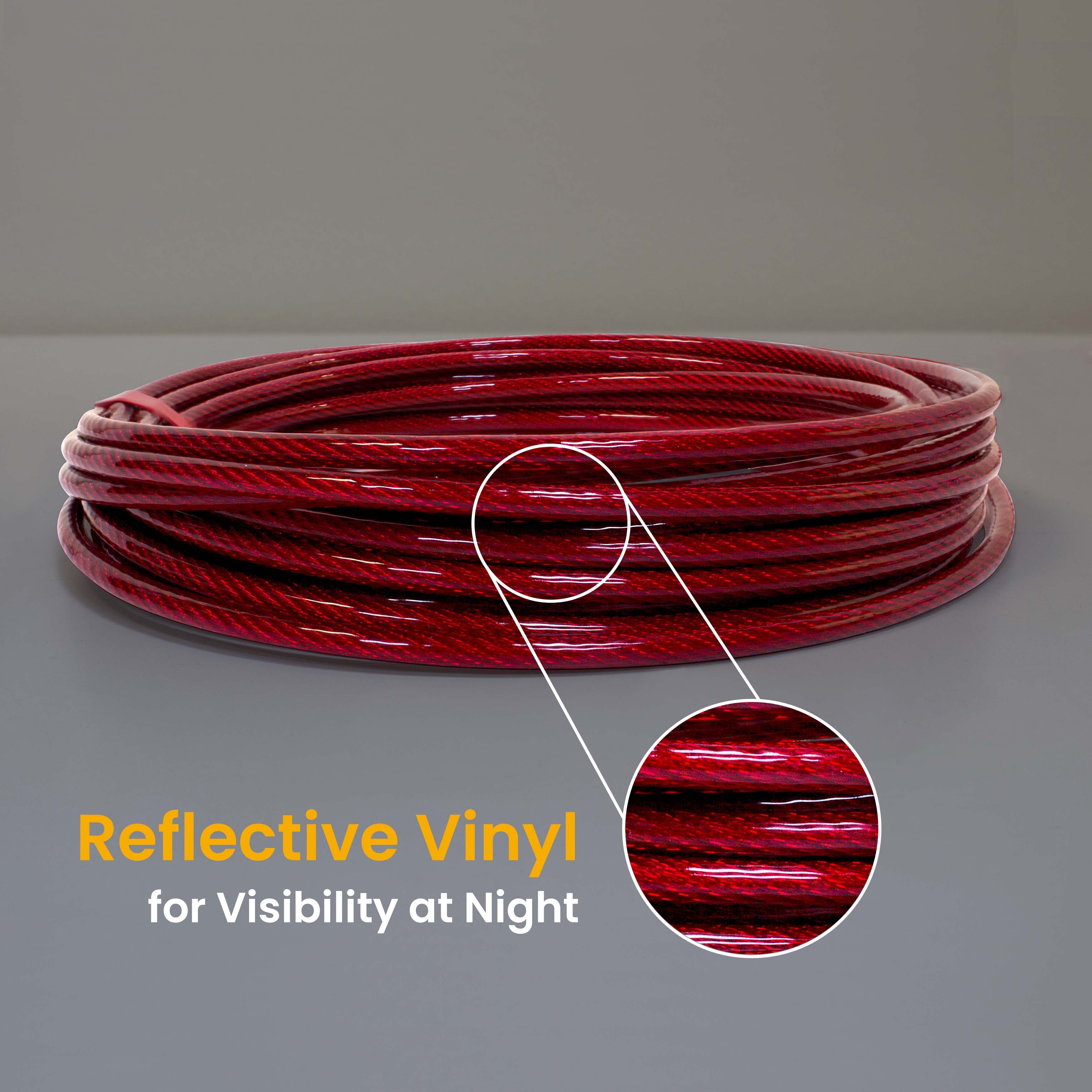 Trolley System Runner Cable Features Reflective Vinyl