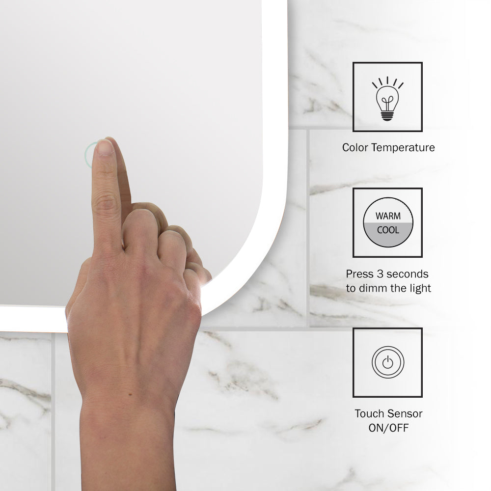 Dimmable Mirror with Touch Sensor